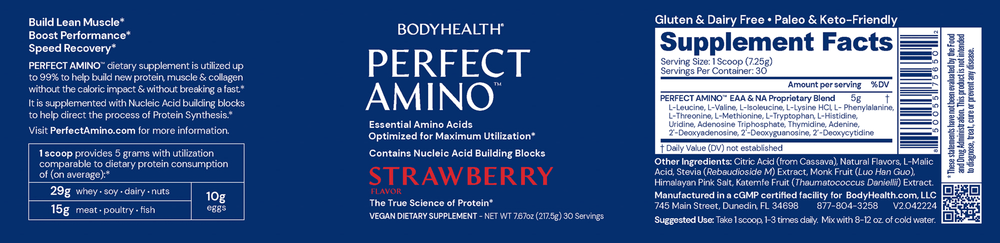 PerfectAmino Powder, Strawberry