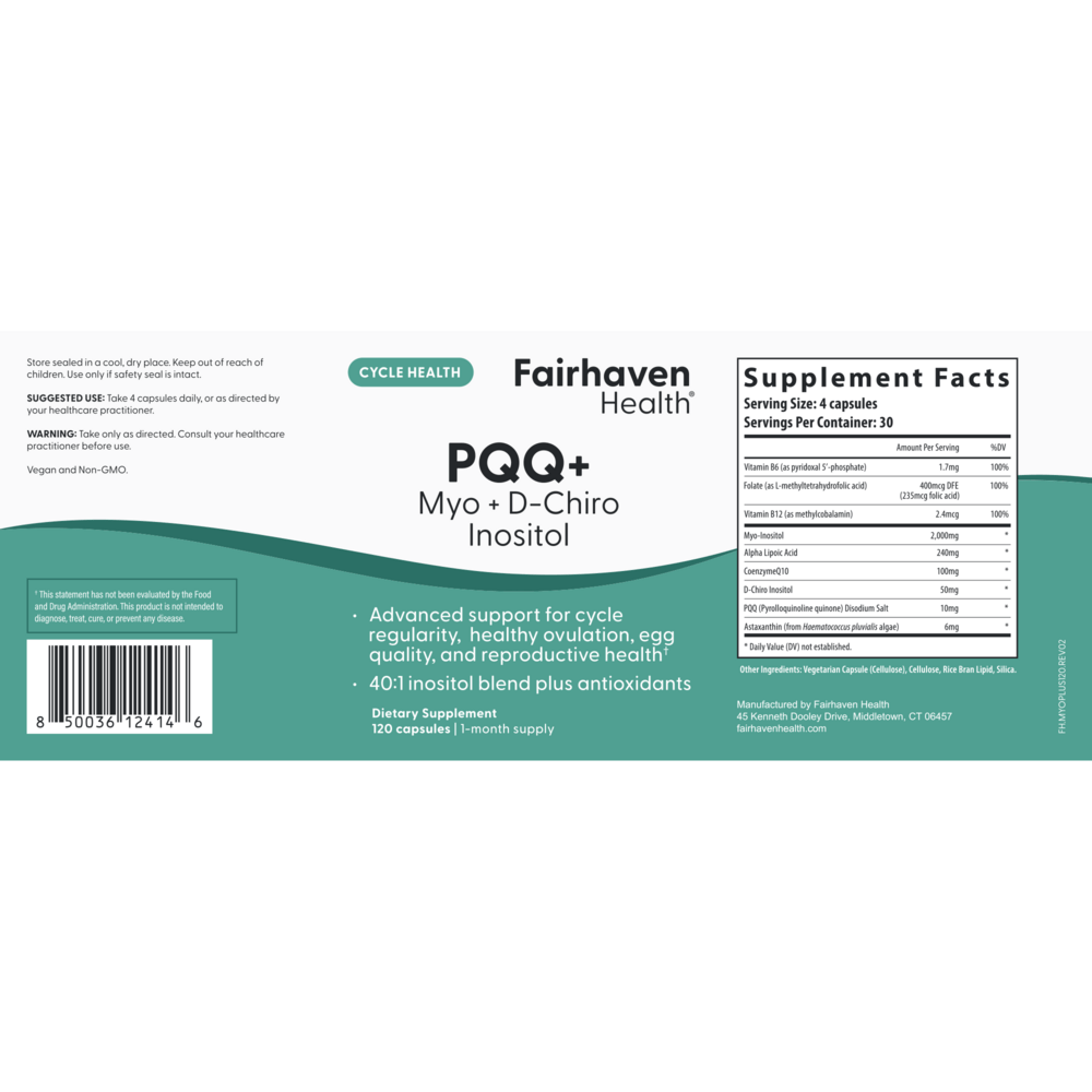 PQQ + Myo + D-Chiro Inositol 40:1 Ratio