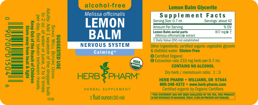 Lemon Balm Alcohol Free