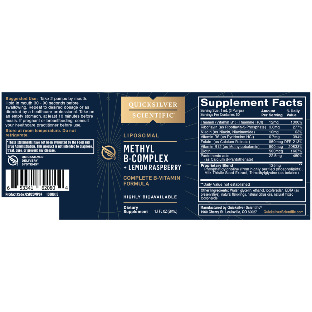 Liposomal Methyl B-Complex + Lemon Raspberry