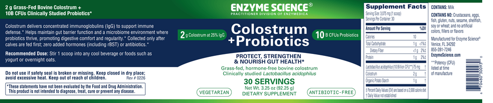 Colostrum + Probiotics Powder, Unflavored