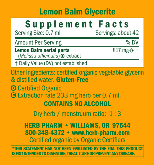 Lemon Balm Alcohol Free