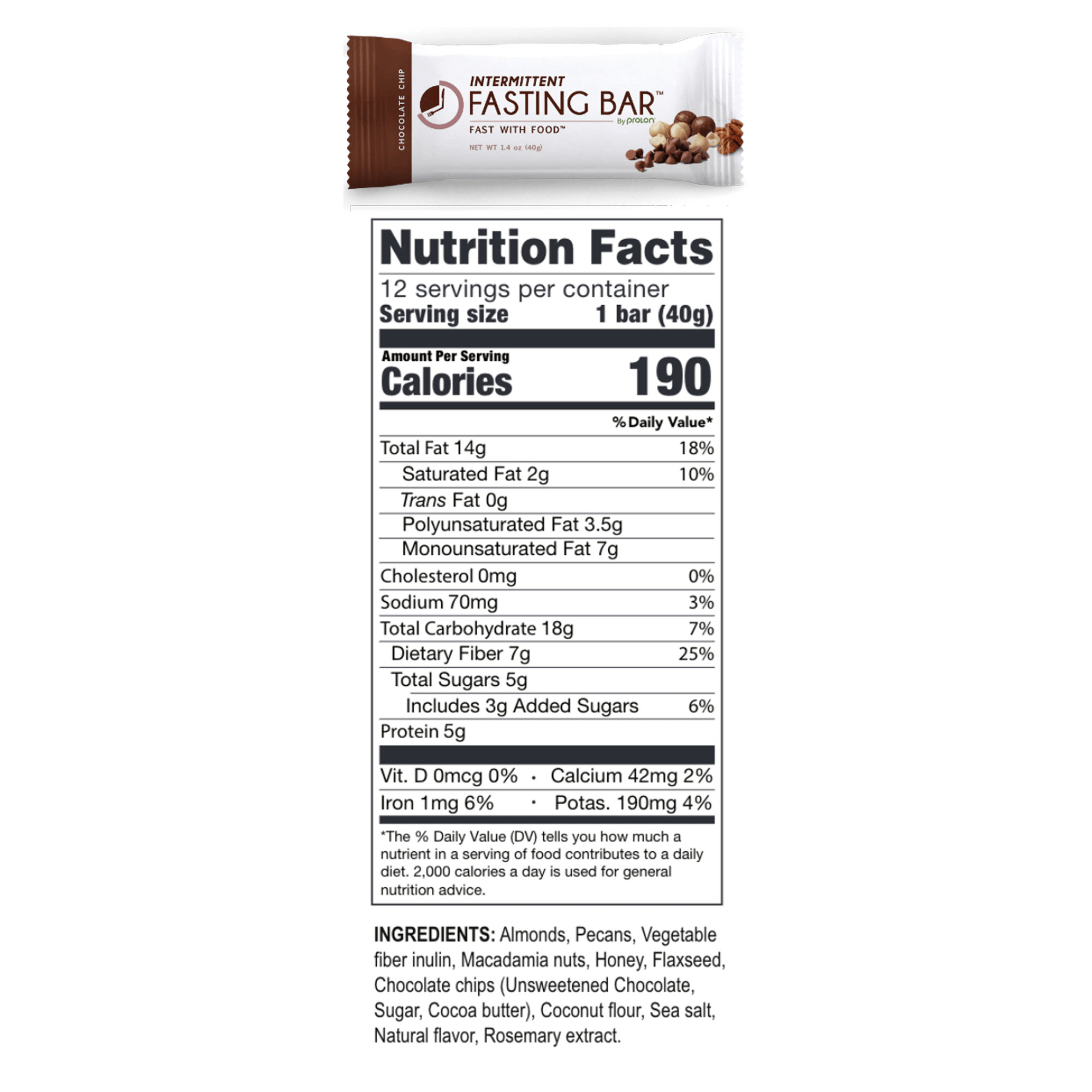 Fast Bar - Chocolate Chip 12 bars