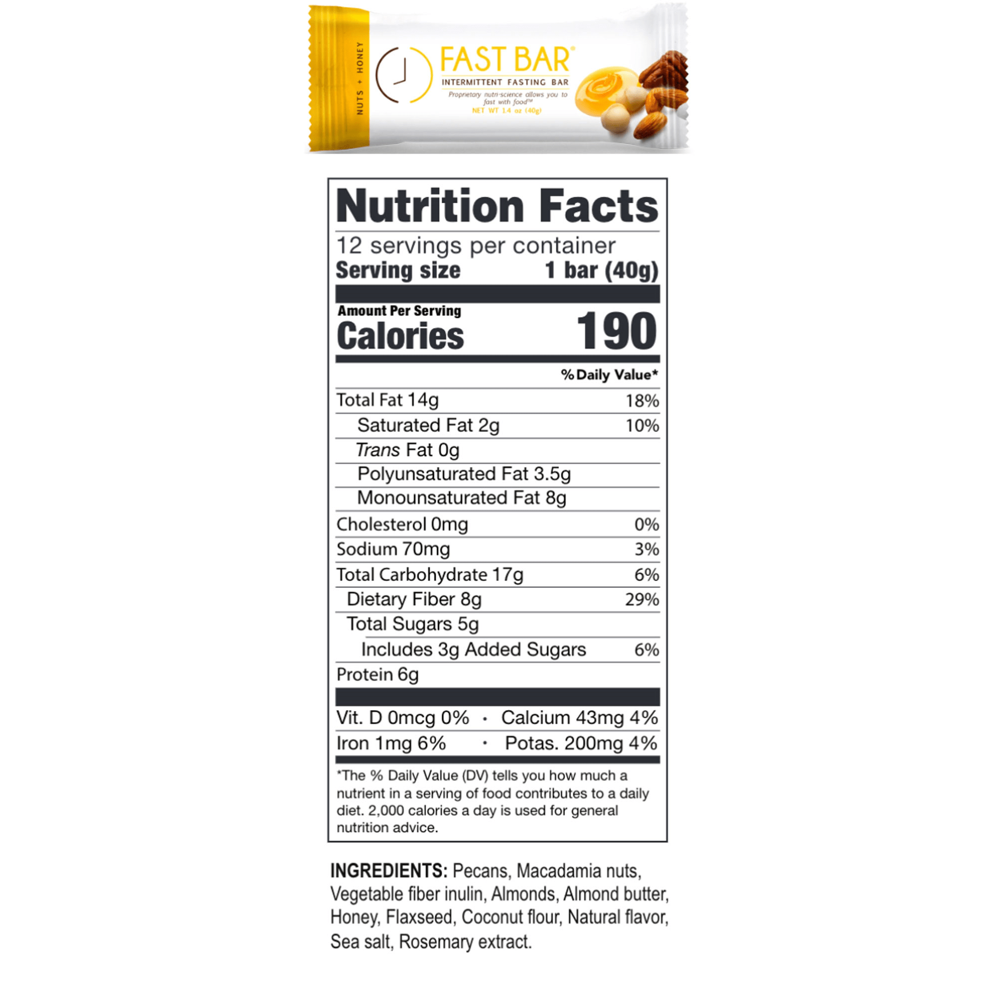 Fast Bar - Nuts and Honey 12 bars