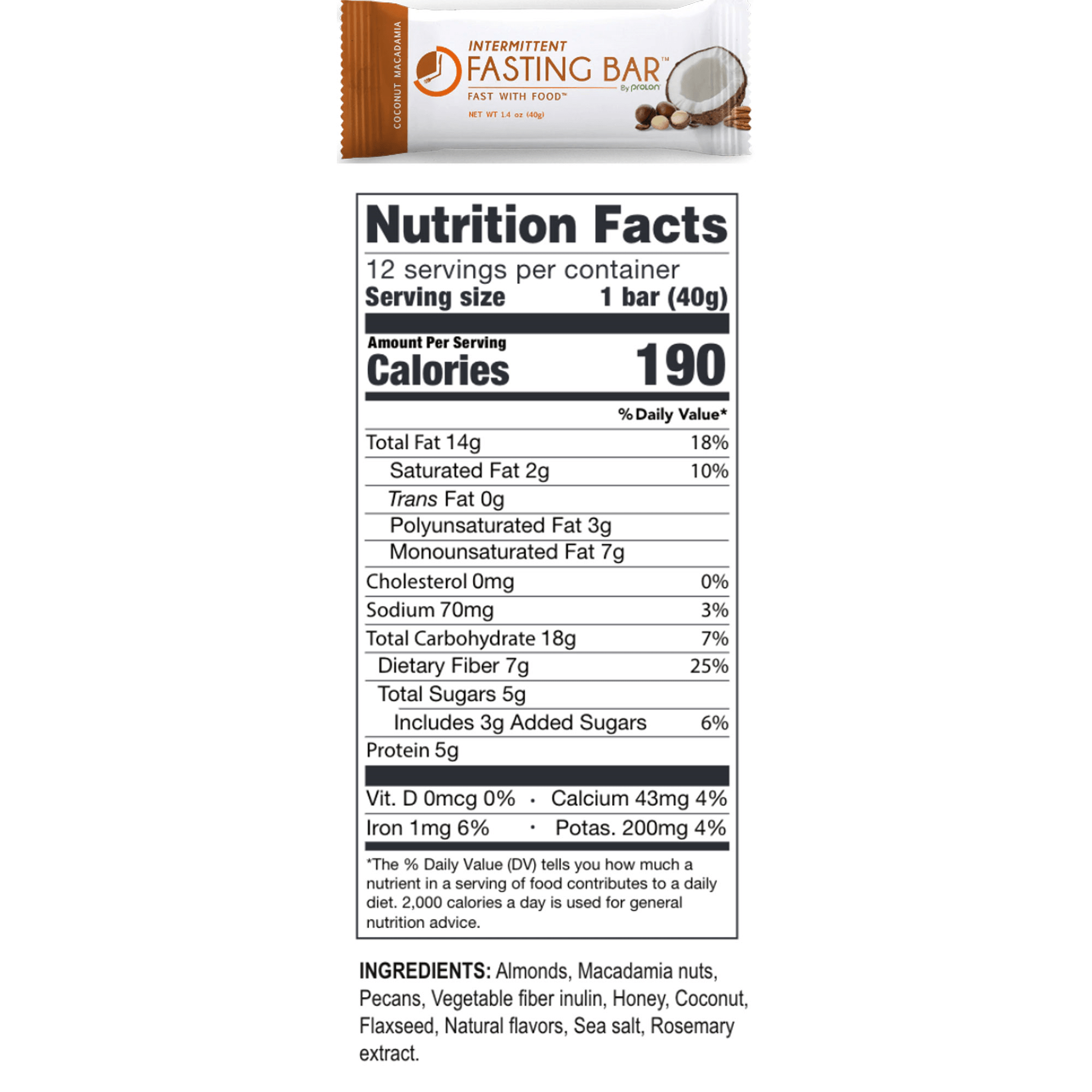 Fast Bar - Coconut Macadamia 12 bars