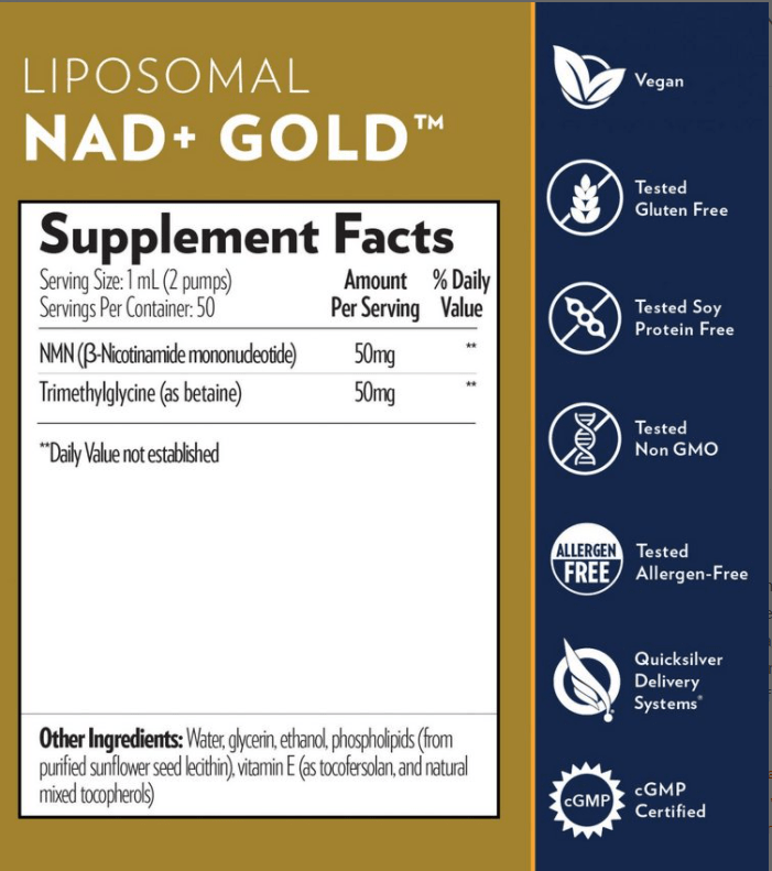 NAD+ GOLD 50 mg 50 ml