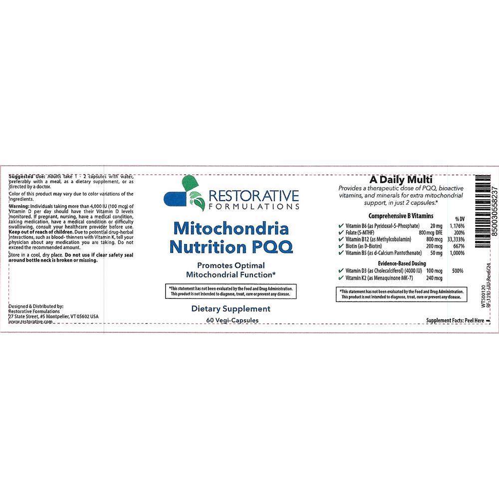 Mitochondria Nutrition PQQ