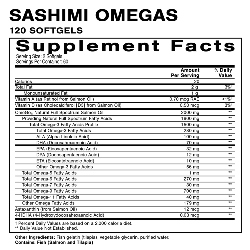 Sashimi Omegas Full Spectrum Salmon Oil