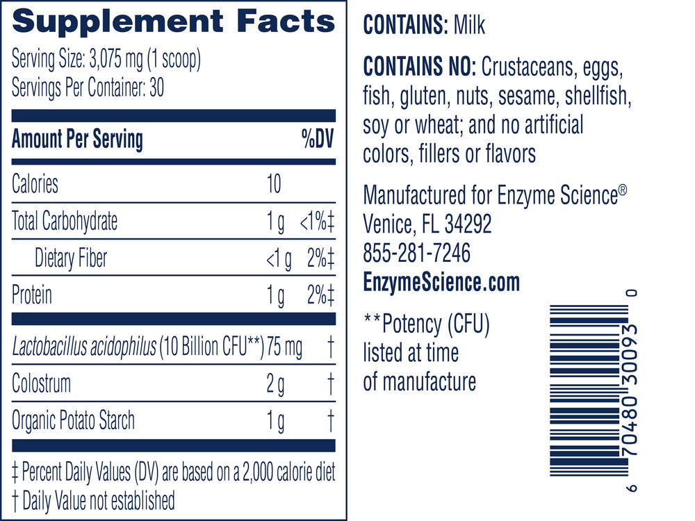 Colostrum + Probiotics Powder, Unflavored
