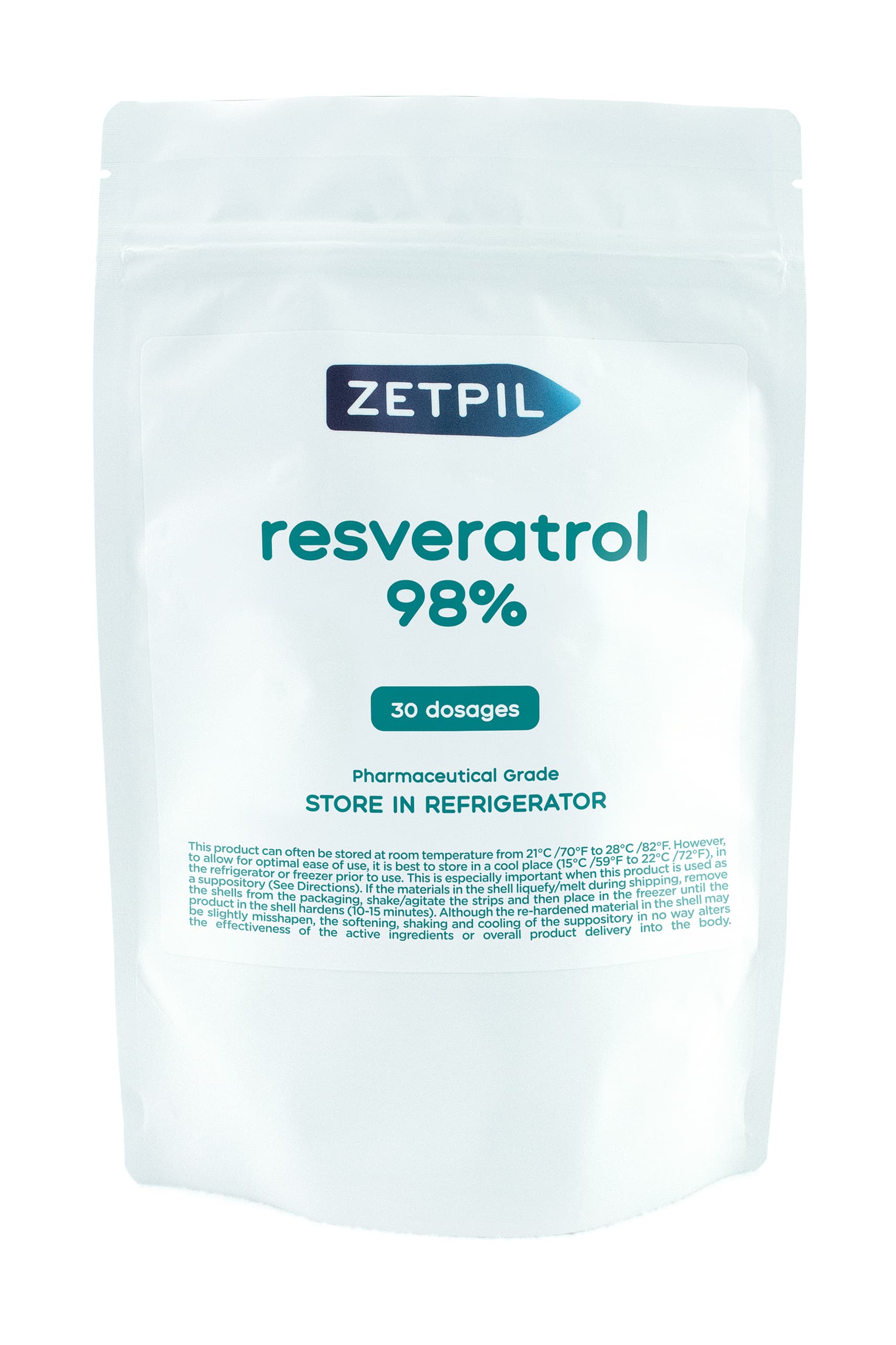 Zetpil™ 98 % Trans-RESVERATROL Suppository