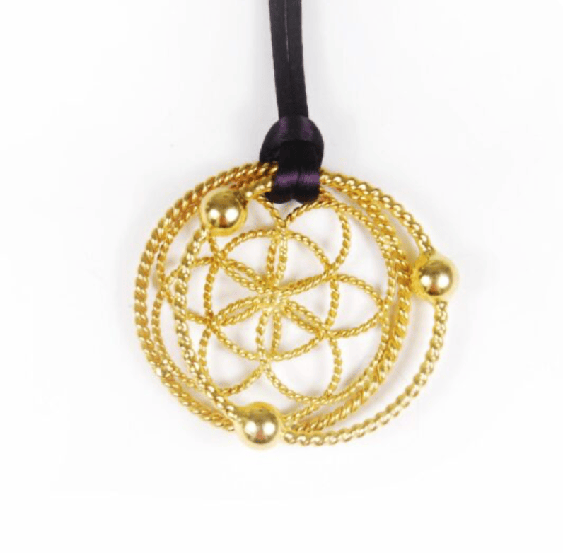 Sacred ¼ Cubit Lotus Pendant, 24K Gold Plated