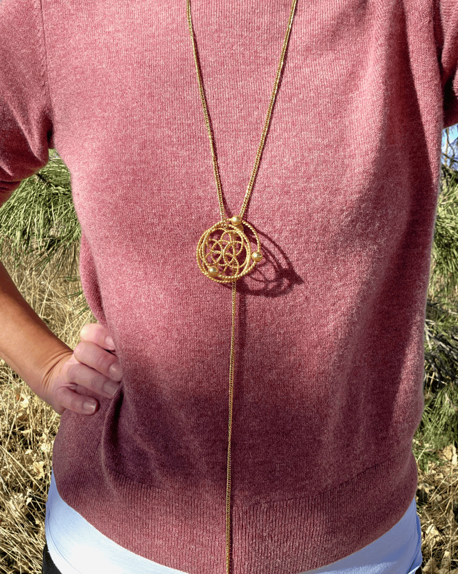 Sacred ¼ Cubit Lotus Pendant, 24K Gold Plated