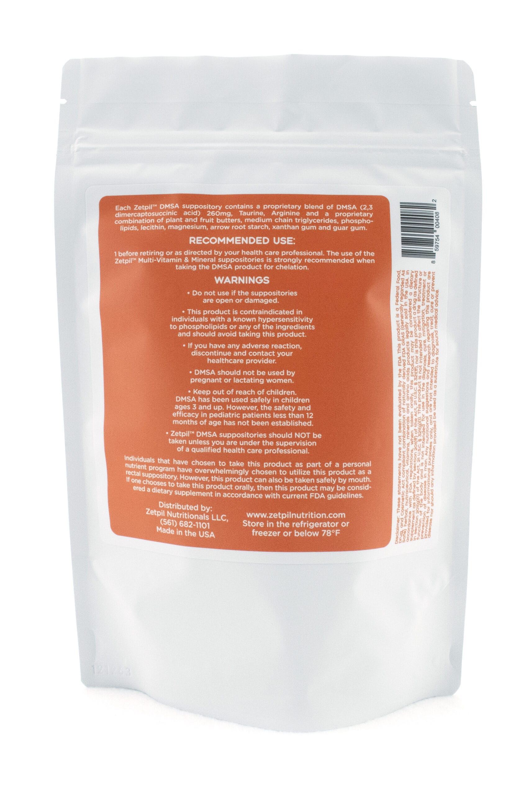 Zetpil™ DMSA Chelation Suppository