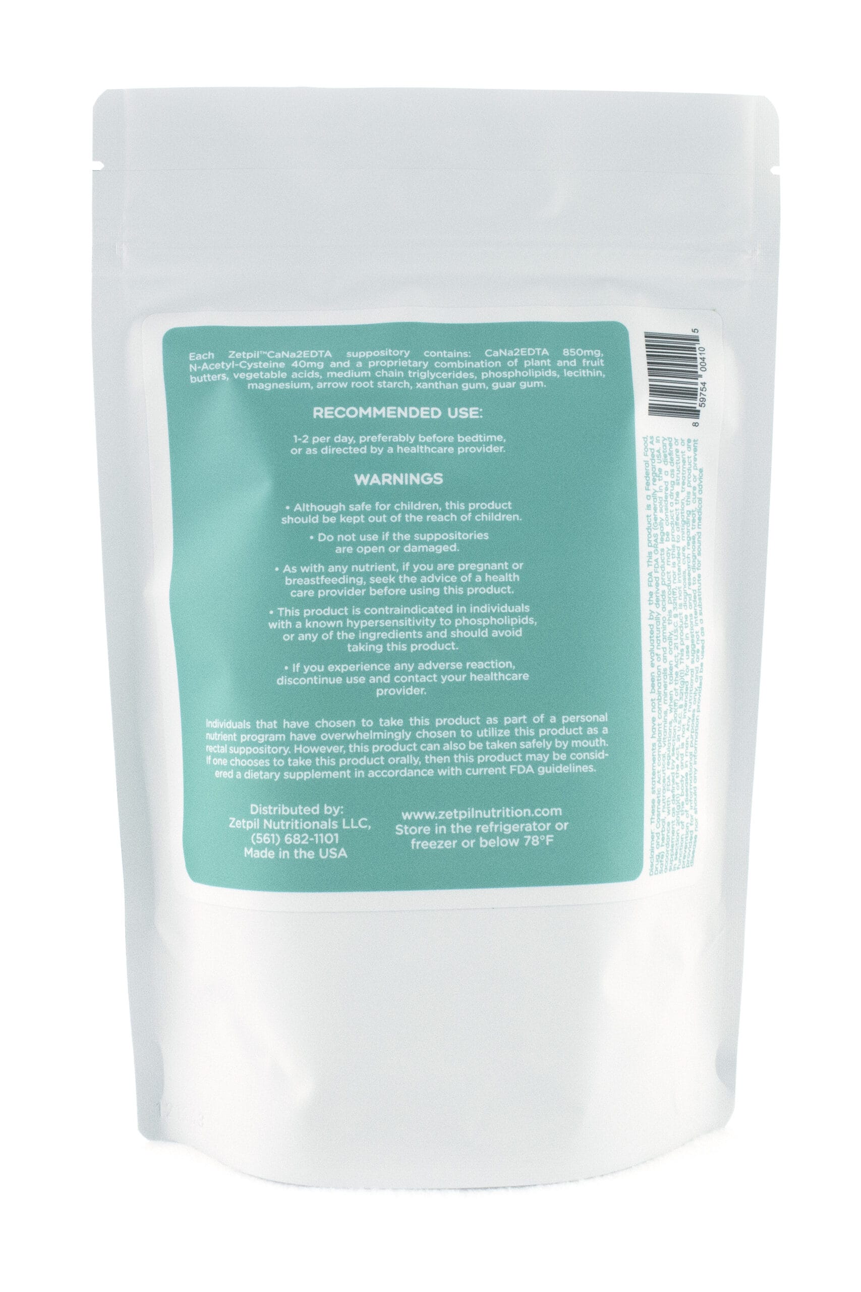Zetpil™ CaNa(2)EDTA Chelation Suppository